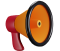 Megaphone representing communication and marketing
